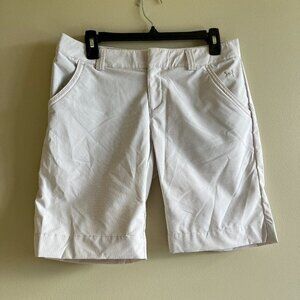 NEW Under Armour‎ Women’s Shotgun Golf Shorts White Tan Striped Size 6 Athletic